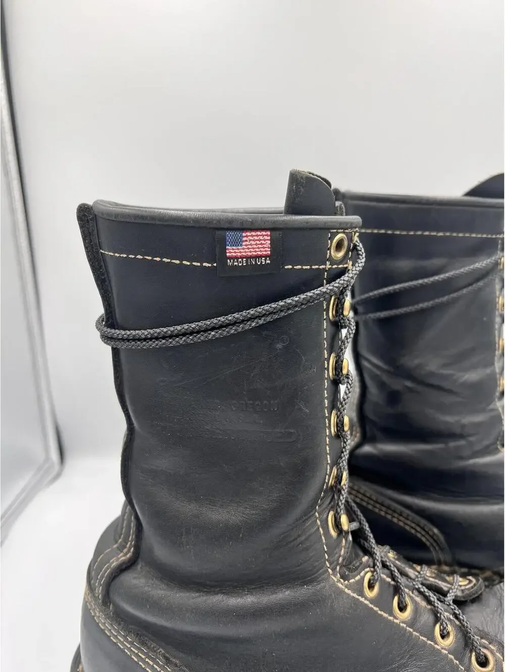 Danner Wildland Fire Boots 7.5 EE Black Leather USA Vibram Logger Boots